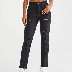Aeropostale Black Ripped Mom Jeans